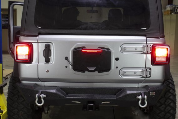 Jeep JL Backside License Plate Mount Black 2018-Present Wrangler JL Kentrol
