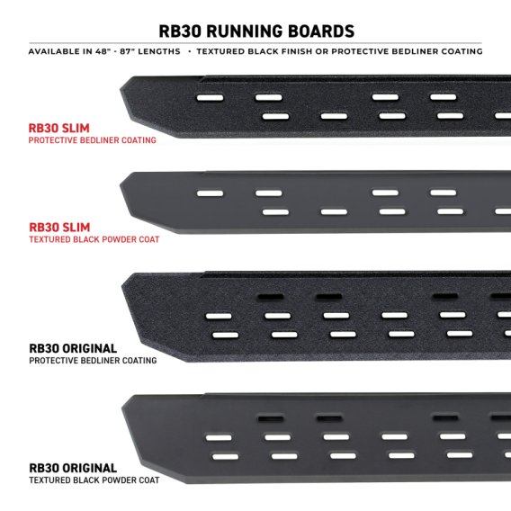 Go Rhino 69600073T - RB30 Running Boards - Boards Only - Protective Bedliner Coating