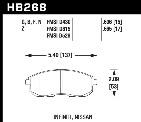 HAWK DTC-60 Brake Pad Sets