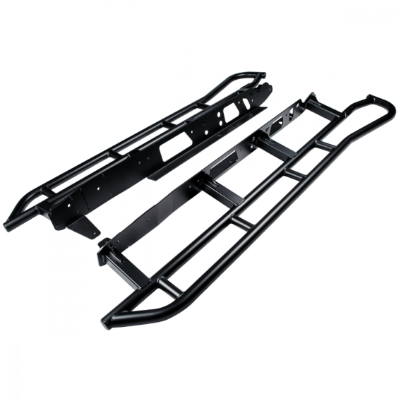 Tacoma Rock Sliders Black Powdercoat without Fill Plates 05-18 Toyota Tacoma Access Cab Long Bed/...