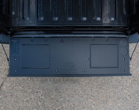 19-23 Jeep Gladiator Overland Tailgate Table Divided Cutting Board Black All Pro Off Road