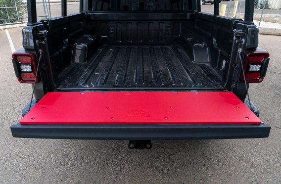 19-23 Jeep Gladiator Overland Tailgate Table Smooth Surface Red All Pro Off Road