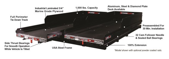 Steel Sliding Truck Bed Platform 80 In Long 49.25 In Wide Cargoglide CG1500xl-8048