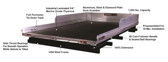 Extension Slide Out Truck Bed Tray 2200 lb Capacity CargoGlide CG2200XL-8048