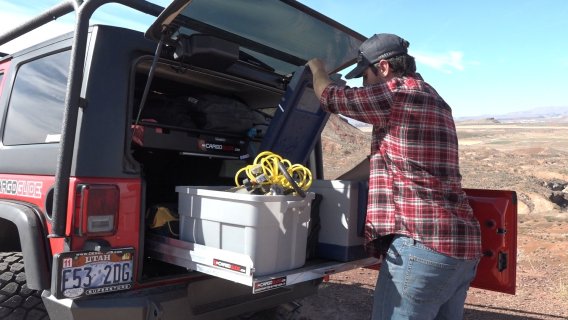 Slide Out Jeep Bed Tray 500 lb Capacity CargoGlide CG4XJK100