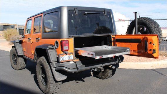 Slide Out Jeep Bed Tray 500 lb Capacity CargoGlide CG4XJK100