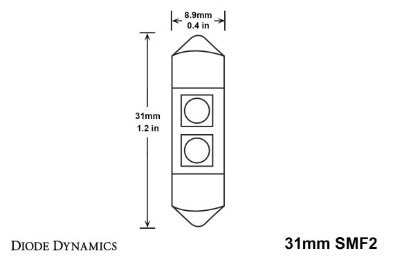 31mm SMF2 LED Bulb Cool White Pair Diode Dynamics