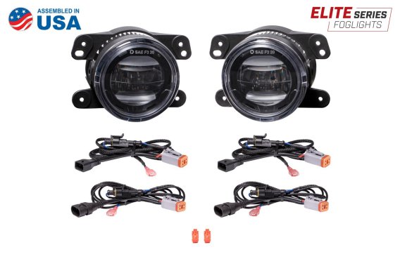 Elite Series Fog Lamps for 2014-2017 Jeep Cherokee Pair Cool White 6000K Diode Dynamics