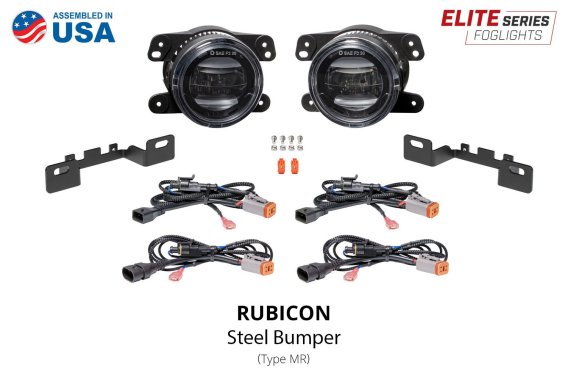 Elite Series Fog Lamps for 2018-2022 Jeep JL Wrangler Sahara/Rubicon w/ Plastic Bumper Pair Cool ...