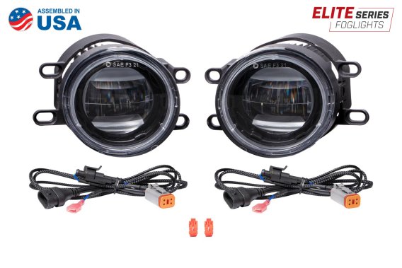 Elite Series Fog Lamps for 2014-2022 Toyota Highlander Pair Yellow 3000K Diode Dynamics