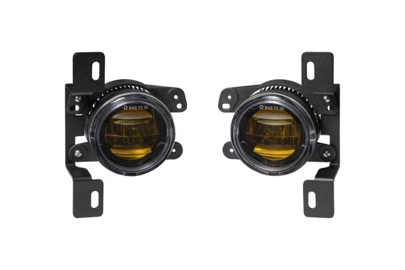 Elite Series Fog Lamps for 2018-2022 Jeep JL Wrangler Rubicon w/ Steel Bumper Pair Yellow 3000K D...