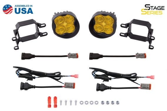 SS3 LED Fog Light Kit for 2010-2016 Toyota Prius Yellow SAE Fog Sport w/ Backlight Diode Dynamics
