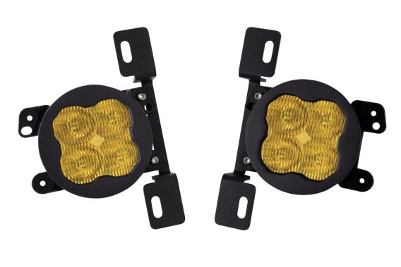 SS3 LED Fog Light Kit for 2018-2021 Jeep JL Wrangler Yellow SAE Fog Sport w/ Backlight Type MR Br...