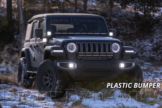 SS3 LED Fog Light Kit for 2018-2021 Jeep JL Wrangler Yellow SAE Fog Sport w/ Backlight Type MR Br...