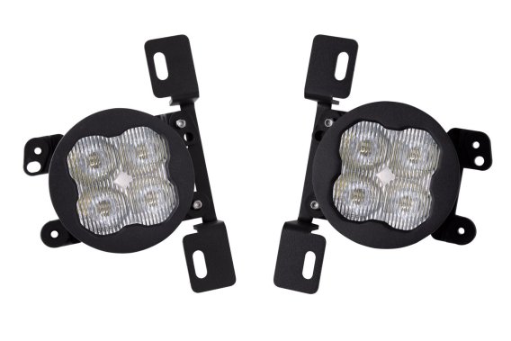 SS3 LED Fog Light Kit for 2018-2021 Jeep JL Wrangler White SAE Fog Pro w/ Backlight Type MR Brack...