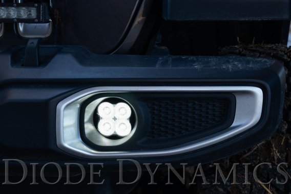 SS3 LED Fog Light Kit for 2020-2021 Jeep Gladiator Yellow SAE Fog Max w/ Backlight Type MR Bracke...