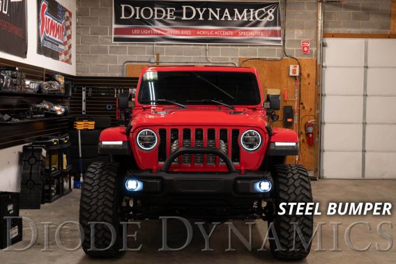 SS3 LED Fog Light Kit for 2020-2021 Jeep Gladiator Yellow SAE Fog Max w/ Backlight Type MR Bracke...