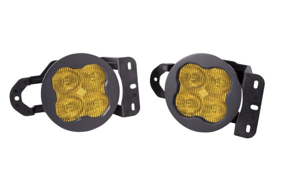 SS3 LED Fog Light Kit for 2018-2021 Jeep JL Wrangler Yellow SAE Fog Pro w/ Backlight Type MS Brac...
