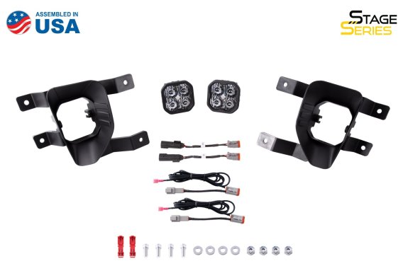 SS3 LED Fog Light Kit for 2019 Chevrolet Silverado 1500 LD Yellow SAE Fog Pro w/ Backlight Diode ...