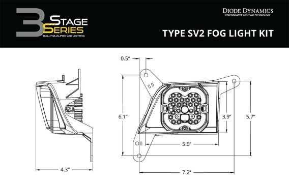SS3 LED Fog Light Kit for 2020-2021 Chevrolet Silverado HD 2500/3500 White SAE Fog Pro w/ Backlig...