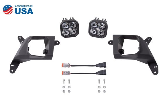 SS3 LED Fog Light Kit for 2020-2021 Chevrolet Silverado HD 2500/3500 Yellow SAE Fog Pro w/ Backli...