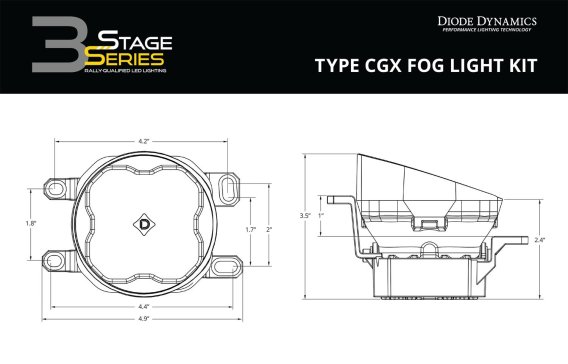 SS3 LED Fog Light Kit for 2011-2013 Lexus CT200h, White SAE Fog Sport with Backlight