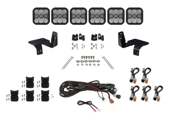 SS5 6-Pod CrossLink Grille Lightbar Kit for 2020-2022 Super Duty, Sport White Combo Diode Dynamic...
