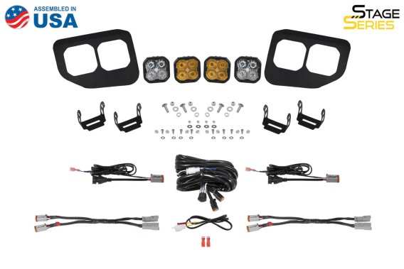 SS3 LED Fog Pocket Kit for 2020-2022 Ford Super Duty, White Max Diode Dynamics