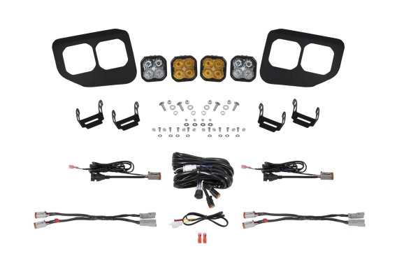 SS3 LED Fog Pocket Kit for 2020-2022 Ford Super Duty, Yellow Max Diode Dynamics