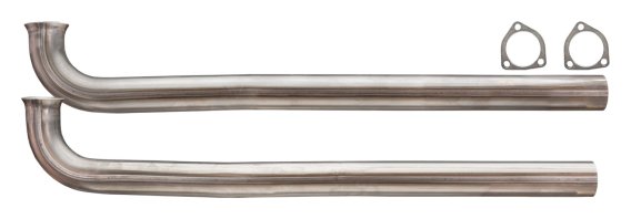 1964-1967 Pontiac 2.5 Inch Manifold Downpipes With HO-Ram Air 3 Bolt Flanges 409 Stainless Pypes ...