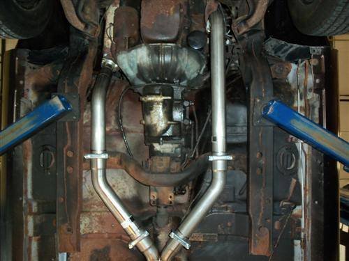 1964-1974 Chevy Small Block 2.5 Inch Manifold Downpipes 3 Bolt 409 Stainless Pypes Performance Ex...