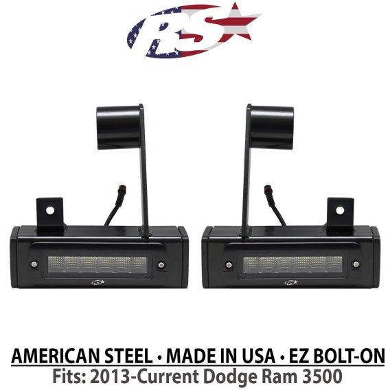 2013-Current Dodge Ram 3500 Hitch Bar Reverse 7in LED Flood Lighting Heavy Duty Bolt-On Street Se...