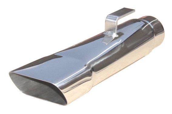 Exhaust Tail Pipe Tip Set 68-70 Charger 2.5 in Rectangle Slant Cut Clamp On Hardware Not Incl Pol...