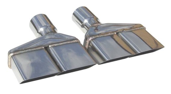 Exhaust Tail Pipe Tip Set 70-74 Challenger 2.5 in Dual Rectangle Clamp On Hardware Not Incl Polis...