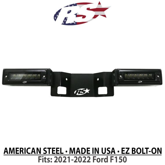 2021-2022 Ford F150 Hitch Bar Reverse 7in LED Flood Lighting Heavy Duty Bolt-On Blacked Out Kit w...