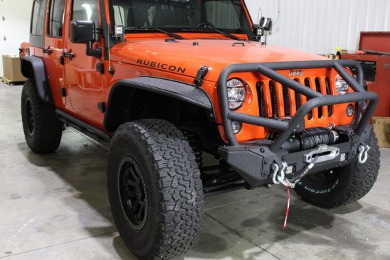 Jeep JK Tube Fenders 07-18 Wrangler JK Front/Rear Set Of 4 Steel Black Textured Powdercoat Fishbo...