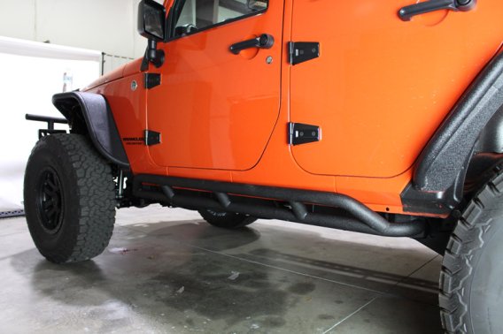 Jeep JK Rock Sliders 2 Door 07-18 Wrangler JK Unlimited Steel Black Textured Powdercoat Fishbone ...