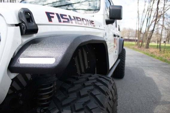 18-Current Jeep Wrangler JL, JLU and 20-Current Jeep Gladiator JT Front Steel Elite Fenders Fishb...