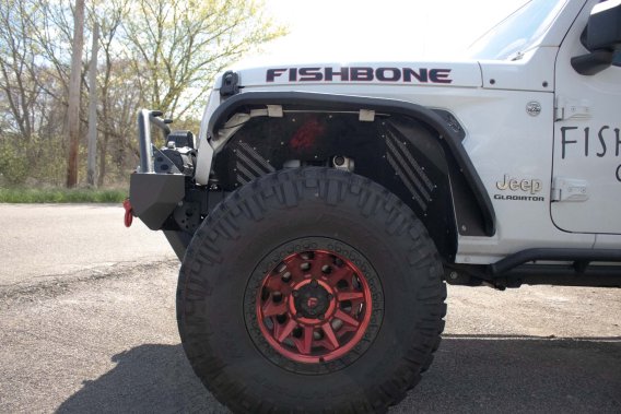 18-Current Jeep Wrangler JL, JLU and 20-Current Jeep Gladiator JT Front Steel Elite Fenders Fishb...