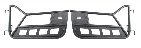 Jeep TJ Front Tube Doors 97-06 Wrangler TJ Black Textured Powdercoat Steel Fishbone Offroad