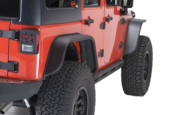 Jeep JK Tube Fenders 07-18 Wrangler JK Front/Rear Set Of 4 Aluminum Black Textured Powdercoat Fis...