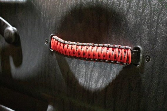 Wrangler Paracord Door Handles Black/Red for 97-06 Jeep Wrangler Fishbone