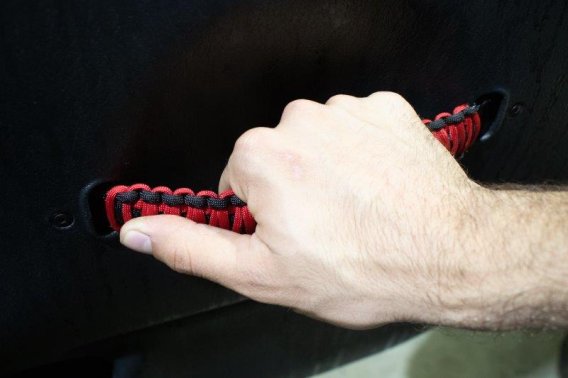 Wrangler Paracord Door Handles Black/Red for 97-06 Jeep Wrangler Fishbone