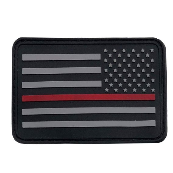 American Flag Patches, PVC Rubber, 2.0 Inch x 3.0 Inch w/ Velcro/Hook Backing Stars on Right Blac...