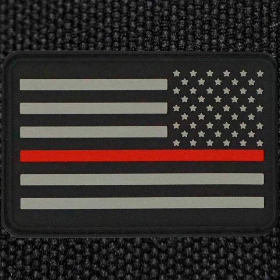 American Flag Patches, PVC Rubber, 2.0 Inch x 3.0 Inch w/ Velcro/Hook Backing Stars on Right Blac...