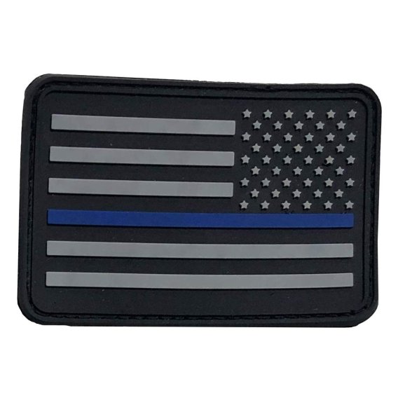 American Flag Patches, PVC Rubber, 2.0 Inch x 3.0 Inch w/ Velcro/Hook Backing Stars on Right Blac...