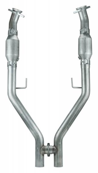 2005-2010 Mustang Long Tube Headers and EPA Compliant Catted H-Pipe Kit 304 Stainless Pypes Perfo...