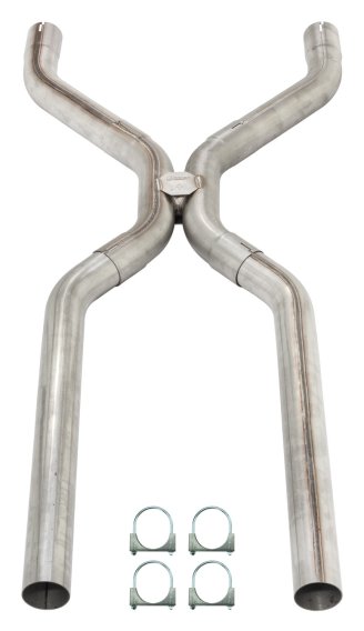 2.5 Inch Universal H-Pipe Crossover Exhaust Kit Mandrel Bent 409 Stainless Steel Pypes Exhaust