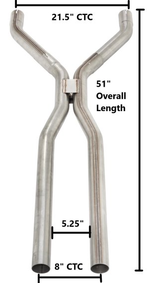 3 Inch Mandrel-Bent Tunnel Crossover Exhaust H-Pipe 409 Stainless Steel Pypes Exhaust