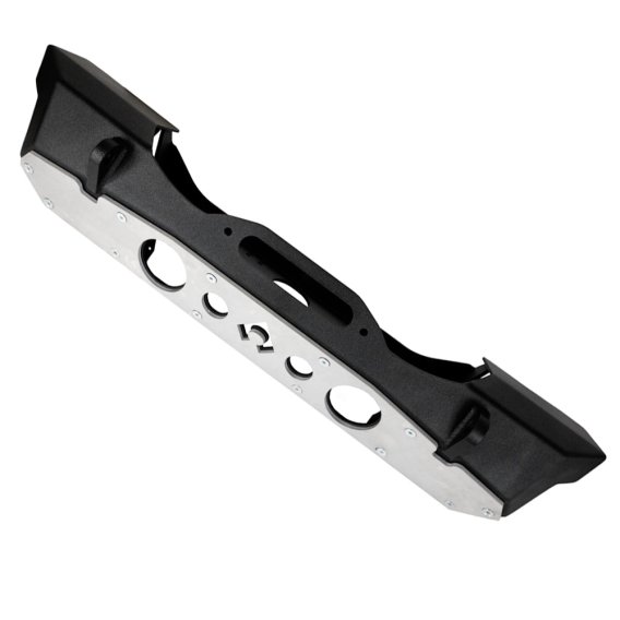 Powdercoat Nighthawk Front Bumper with Aluminum Skid for JK, JL, and JT - Black Powdercoat Artec ...